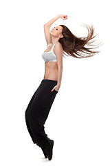 Image showing attractive jumping woman