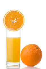 Image showing orange juice and orange isolated on white