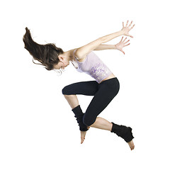 Image showing jumping young dancer isolated on white background