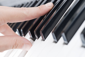 Image showing hand playing music on the piano