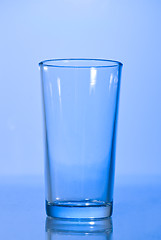 Image showing empty glass on blue