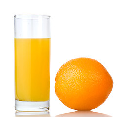 Image showing orange juice and orange isolated on white