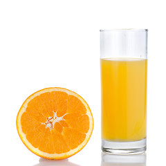 Image showing orange juice and orange isolated on white