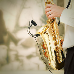 Image showing playing on sax
