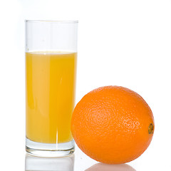 Image showing orange juice and orange isolated on white