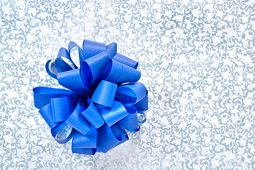 Image showing Blue bow from ribbon