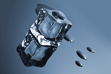 Image showing ice cube with water drops