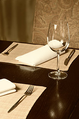 Image showing glass goblet on table