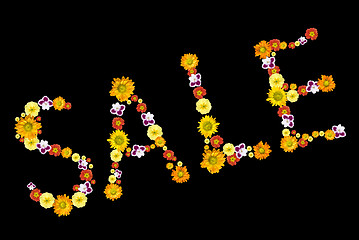 Image showing sale. decorative letters from color flowers