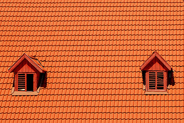 Image showing orange roof with window