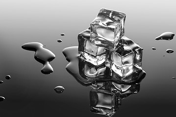 Image showing ice cubes with water drops