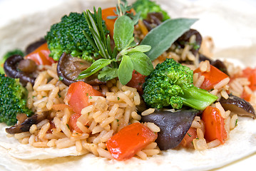 Image showing macro of risotto with vegetables