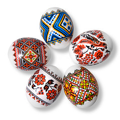 Image showing easter eggs on white