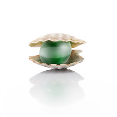 Image showing stylized green pearl isolated on white