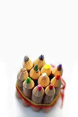 Image showing ladybug on color pencils