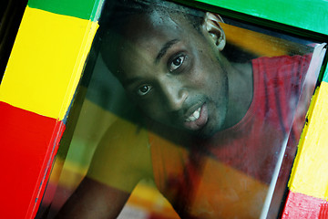 Image showing Through the window - reggae colors