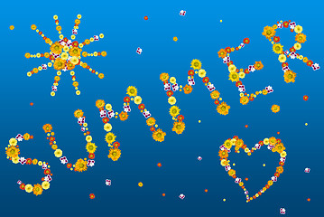 Image showing decorative summer letters and symbols from color flowers