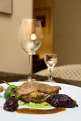 Image showing fried chicken isolated on the plate