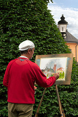 Image showing Artist at work