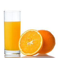 Image showing orange juice and orange isolated on white