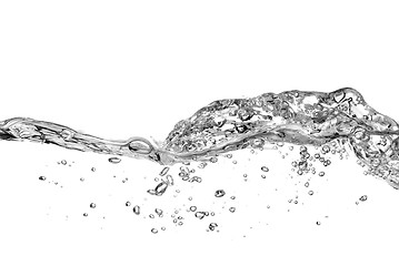 Image showing water splash with bubbles isolated on white