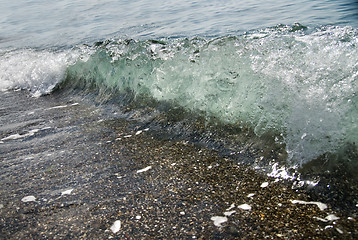 Image showing sand stones and water wave