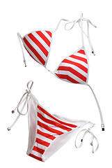 Image showing red woman swimming suit isolated on white