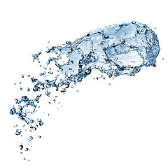 Image showing water splash with bubbles isolated on white