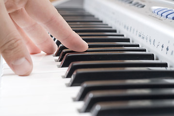 Image showing hand playing music on the piano