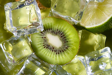 Image showing fresh kiwi with ice