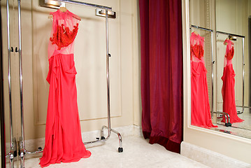 Image showing Red dress in the store