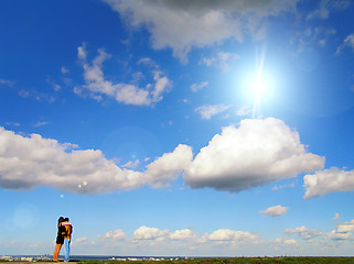 Image showing couple against blue sky