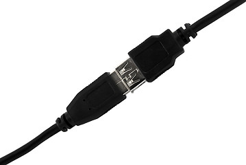 Image showing Connected usb cable isolated on white