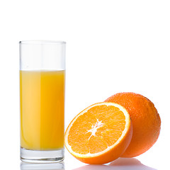 Image showing orange juice and orange isolated on white