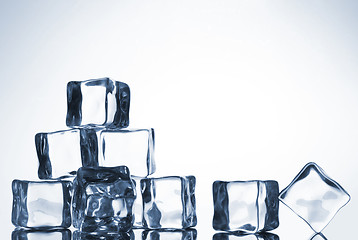 Image showing ice cube with water drops