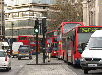 Image showing Pedestrian in London Traffic