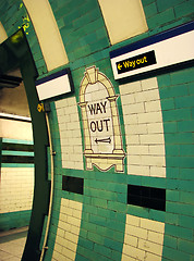 Image showing London Tube Way Out sign