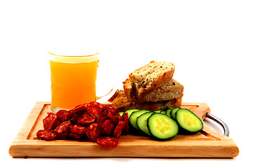 Image showing small meat and vegetable breakfast