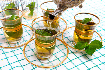 Image showing Traditional Moroccan mint tea 