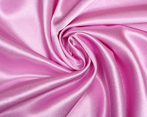 Image showing Smooth elegant pink silk as background 