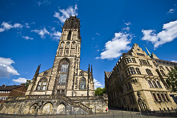 Image showing Salvatorkirche and Townhall in Duisburg