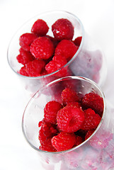 Image showing Appetizing red raspberries