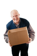 Image showing Man holding cardboard box