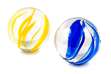 Image showing A Pair of Glass Cateye Marbles