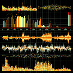 Image showing Sound waves set. Music background. EPS 8