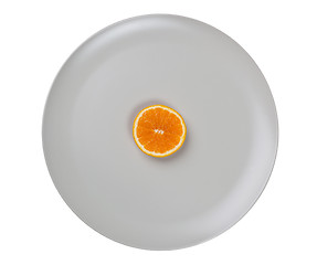 Image showing Slice of orange on a plate