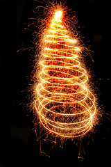 Image showing christmas tree from the sparklers