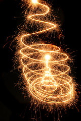 Image showing christmas tree from the sparklers