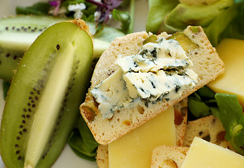 Image showing Blue Cheese And Kiwi Fruit