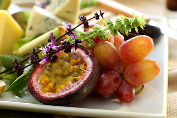 Image showing Passionfruit And Grapes